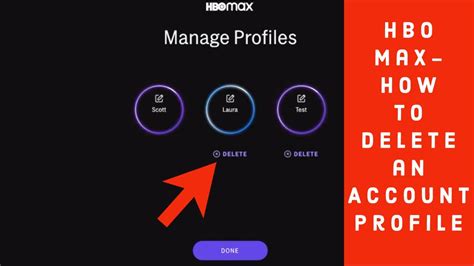 hbo max delete profile|How To Delete A Profile On HBO Max